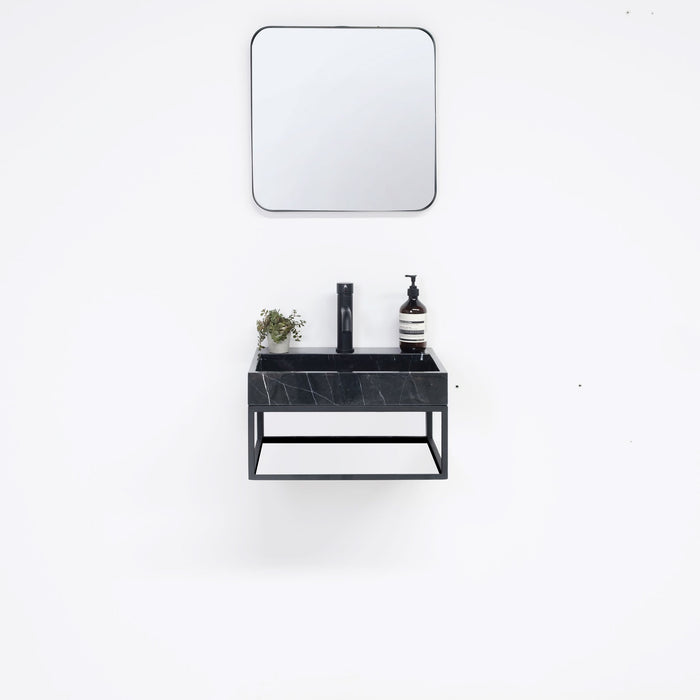 Bathroom furniture Lucern - George - With Tap - Black Marble - Black metal