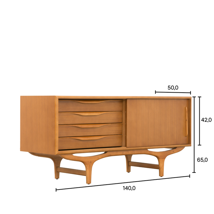 60s Retro Dresser - Josephine - Teak (140cm)