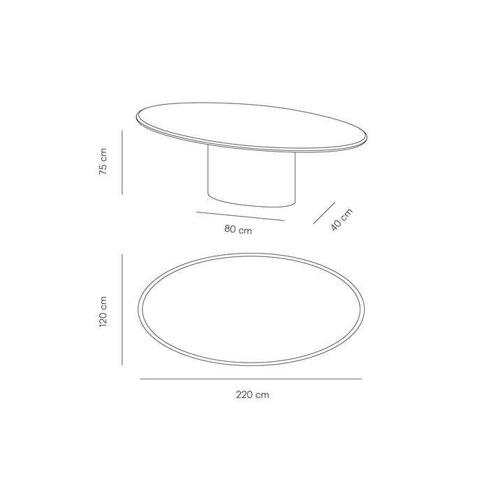 Hector organic mortex look dining table - Oval - Microskin