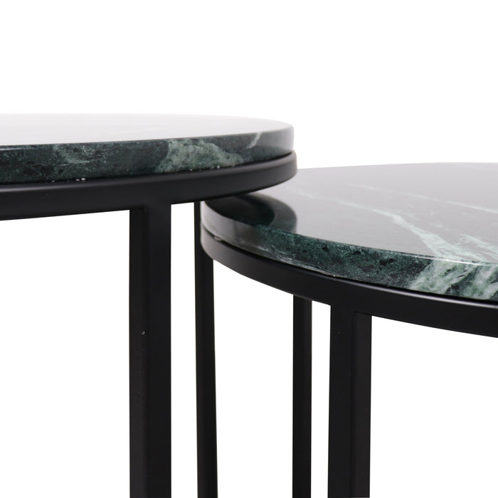 Side table Margaux - Green Marble Tabletop - Ø50cm