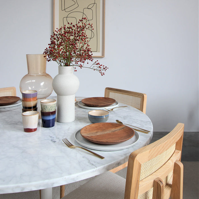 Table à manger ronde avec plateau en marbre - Blanc de Carrare - Ø125cm