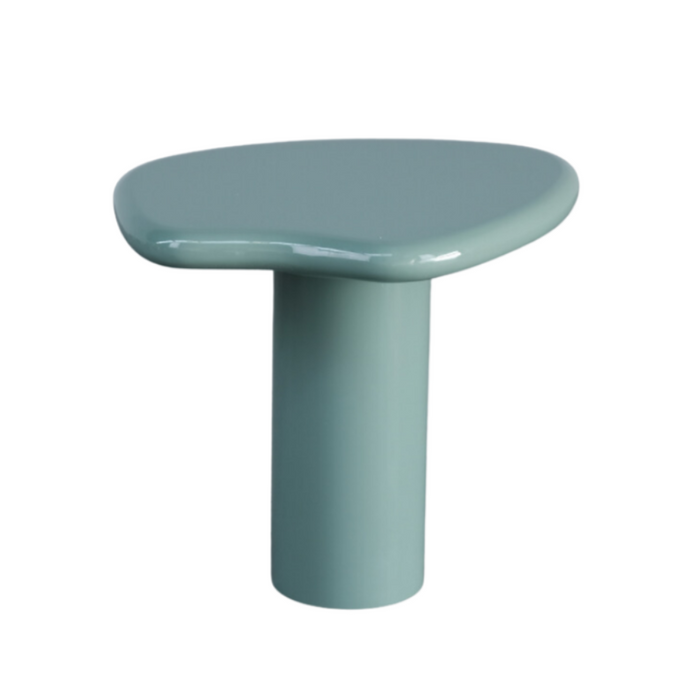 Coffee table Surzur - matt green bay - Stoneskin - Round edge - Low