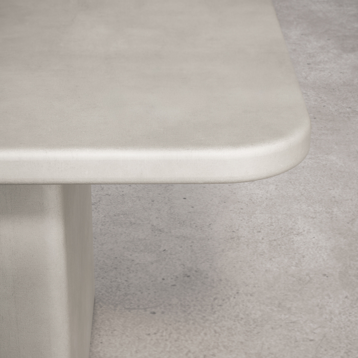 Table à manger rectangulaire d'extérieur avec pieds plats - Milor - 300 cm - Latte - Polycomposite