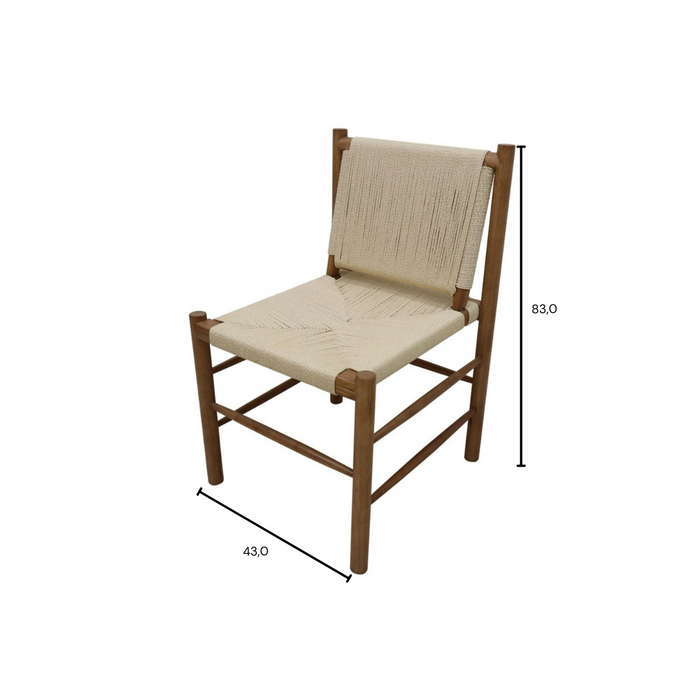 Charly dining room chair - Walnut/ Natural rattan