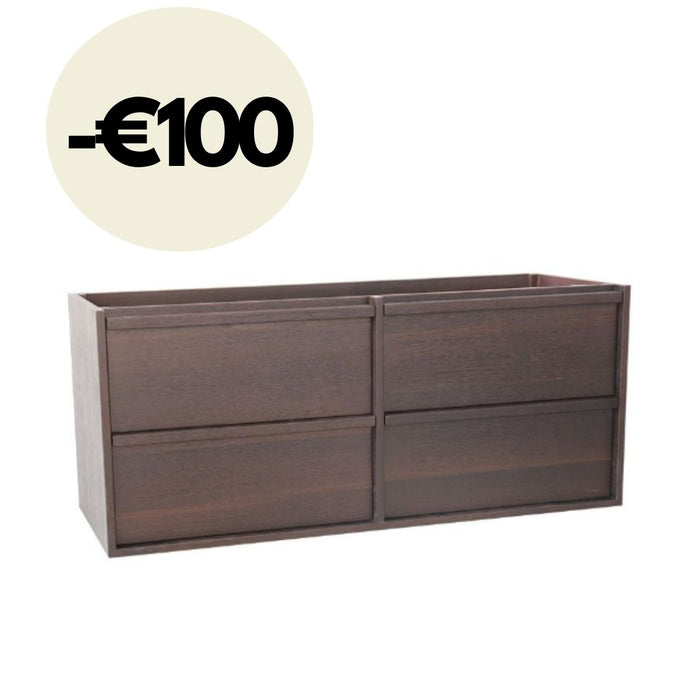 Badezimmerschrank mit zwei Schubladen – Fien – Rauchholz – 120 cm