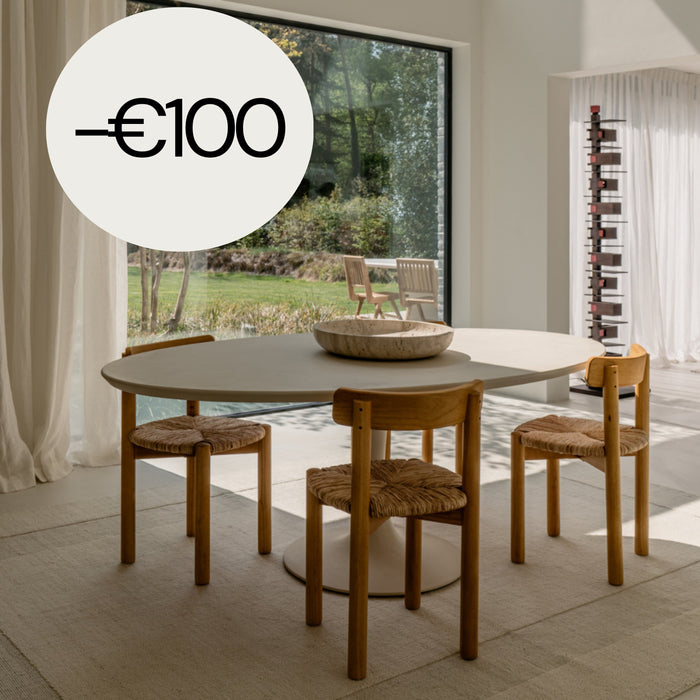 Eettafel Camille - 200 cm - Cloudy latte MicroSkin - Tulpenform