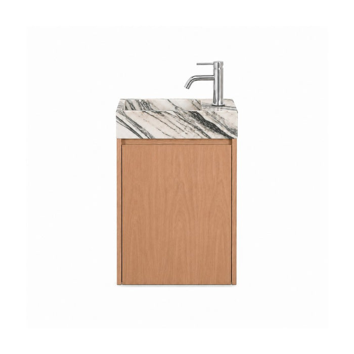 Krabi Handwaschbecken mit Unterschrank - Eiche - Blau/weißer Marmor