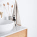 Badkamerkast in eikenhout - Bill - Alexis II porseleinen waskom - Marcel wit marmeren bovenplaat - 80 cm