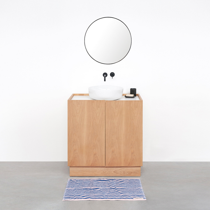 Washbasin furniture white - Felix - White Ceramic - Alexis 2 - (80 cm)