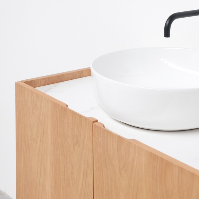 Washbasin furniture white - Felix - White Ceramic - Alexis 2 - (80 cm)