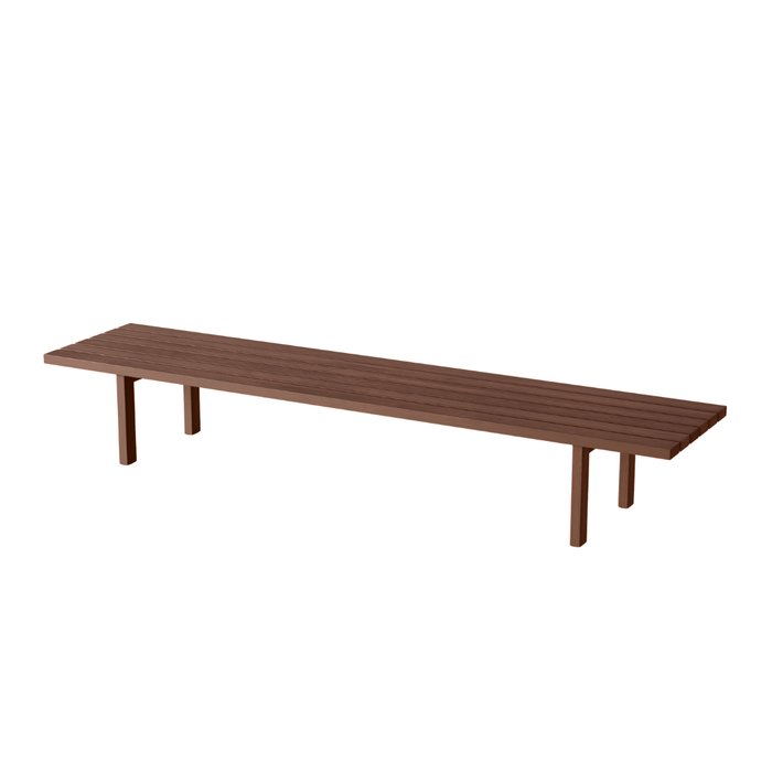 Table basse rectangulaire en bois Melanie - Frêne - Couleur grain de café - 200 cm