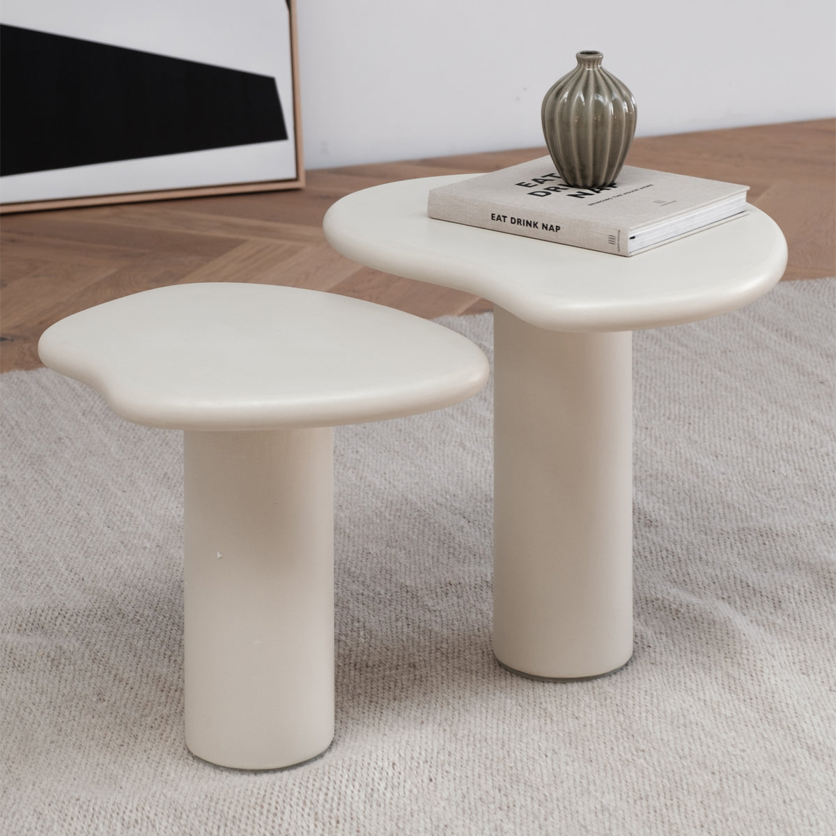 Organic Side Table Ada - Concrete Look | Furnified