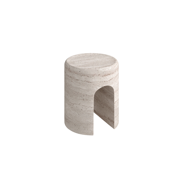 Side table Zuni - Unfilled white travertine