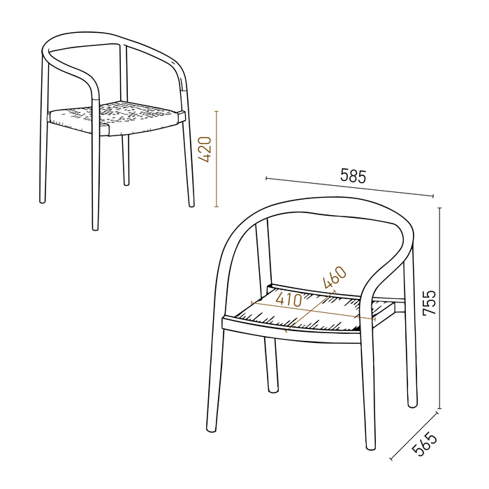 Timeless Class: Burnie Dining Chair in Acacia Walnut Wood