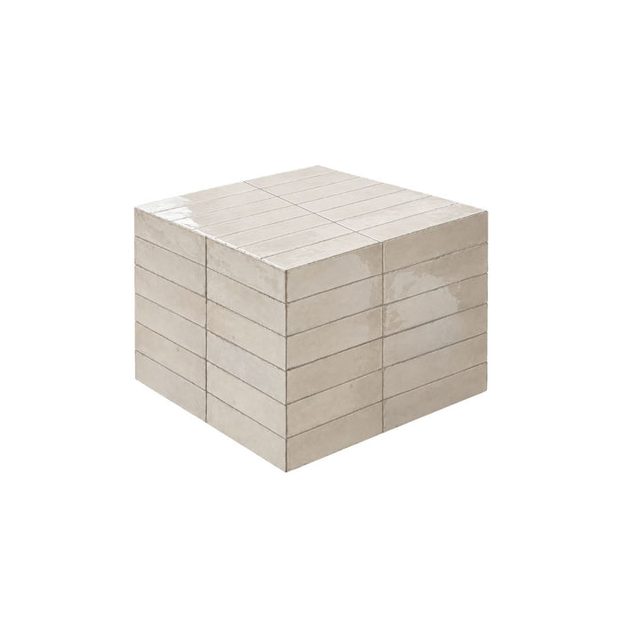 Salontafel Vence - Licht beige tegels - Hoog - 39 cm