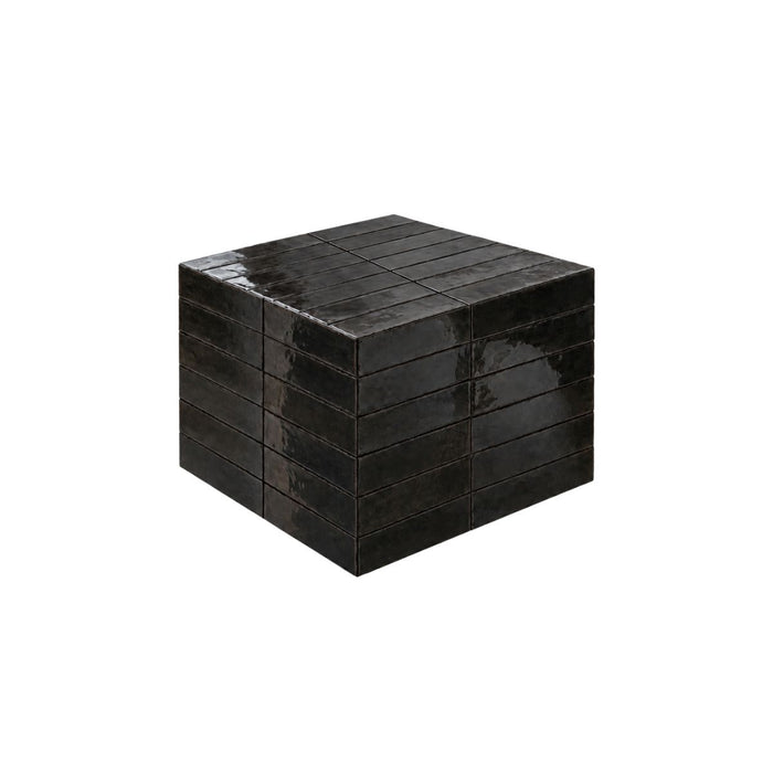 Coffee table Vence Black tiles - High - 39 cm