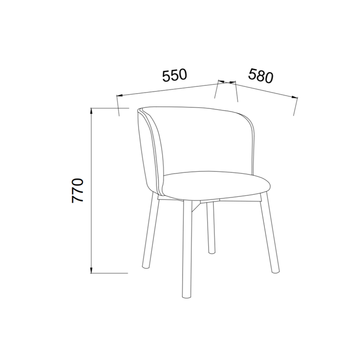 Esszimmerstuhl Celia - Smokeholzfarbe - Elfenbein Bouclé