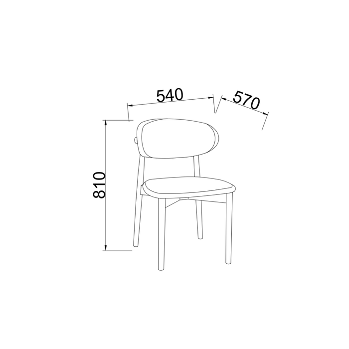 Esszimmerstuhl Eve - Rauchholz - Stoffbezug - Sandstein gesprenkeltes Gewebe