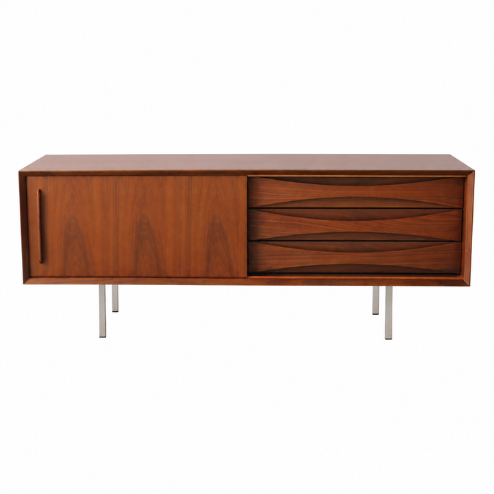 Meuble TV avec tiroirs - Oskar - Noyer - 140 cm