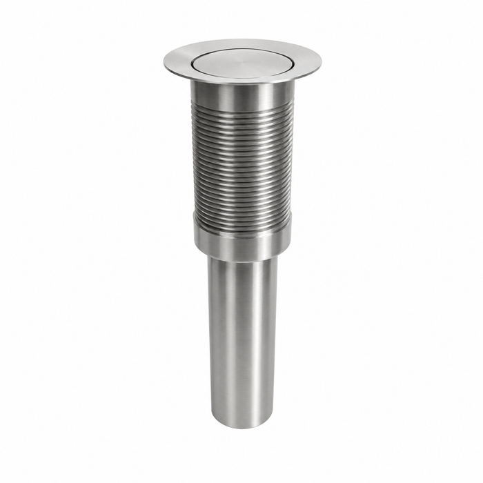 Bodemventiel - Geborsteld staal - D 49,5 mm - Zonder overloop