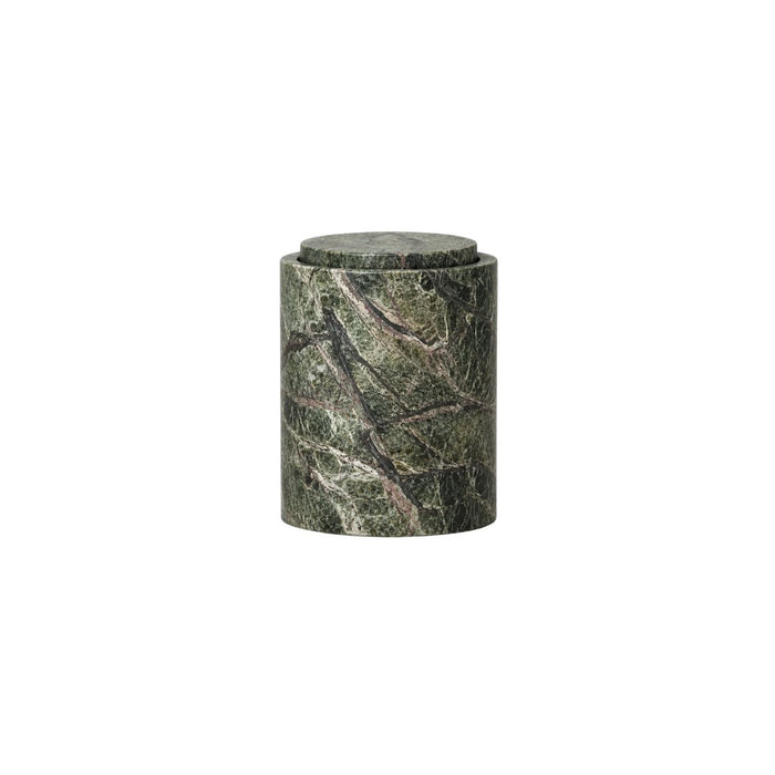 Bol de rangement avec couvercle - Marbre vert forêt - H 15,8 cm