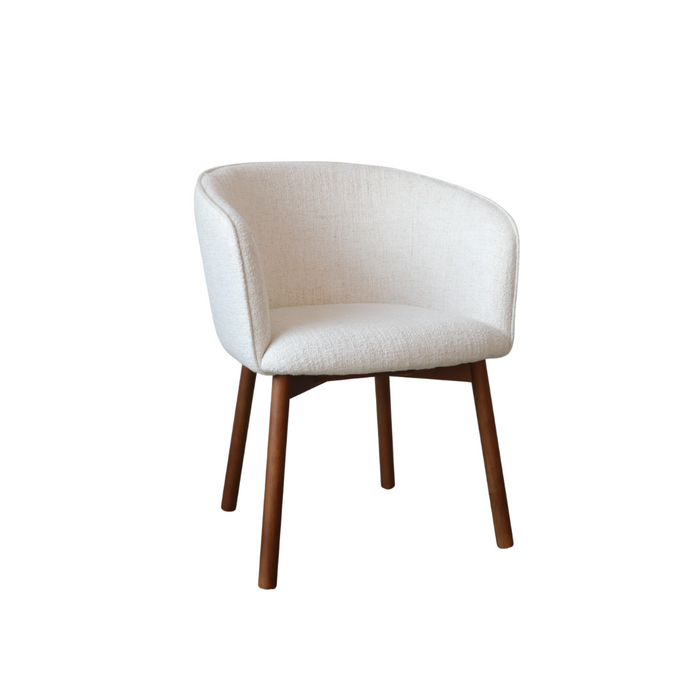 Dining chair Nox - Coffee bean color - Ivory bouclé