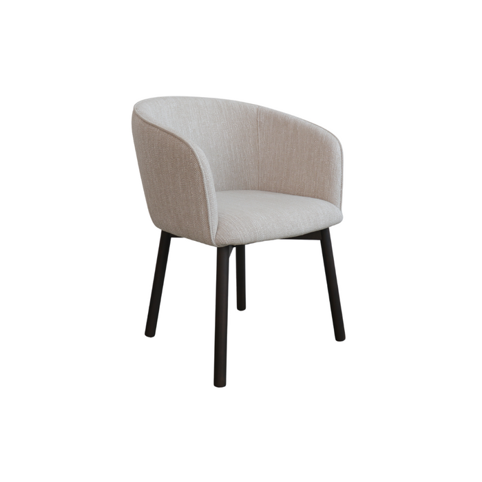 Silla de comedor Nox - Madera ahumada - Tejido moteado de piedra arenisca