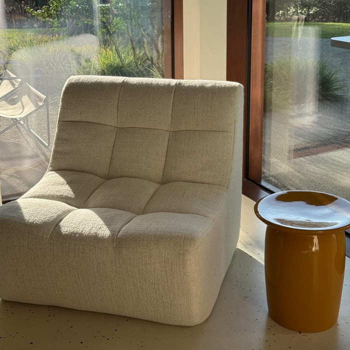 Module Fauteuil Canapé Lemont - 81 cm de Largeur – Disponible en bouclé ivoire et en tissage grès