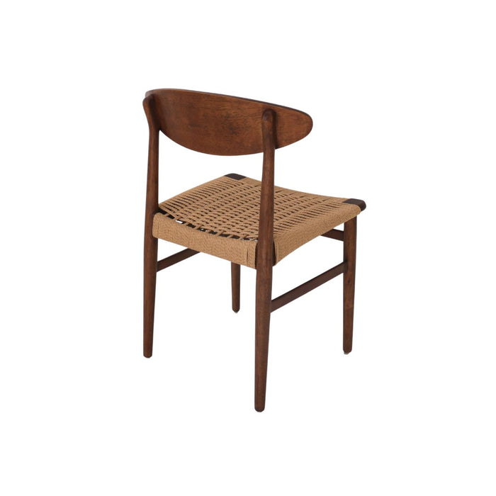 Silla de comedor Tourcoing - Nogal oscuro - Asiento tejido