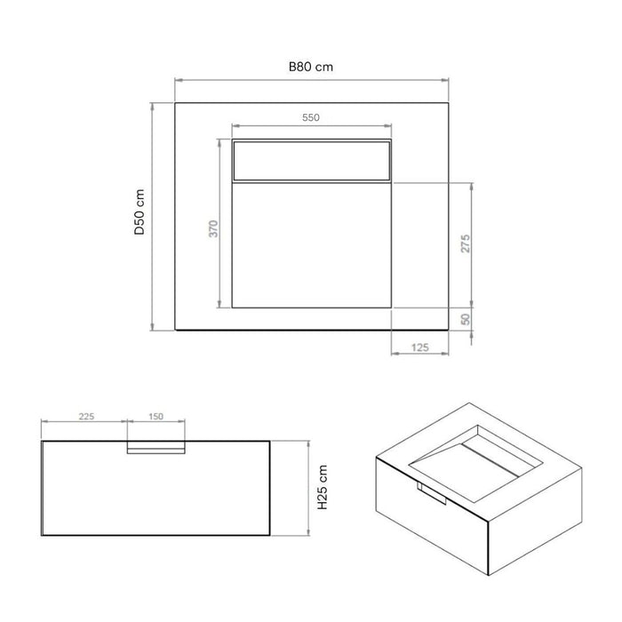 Wastafel calacatta marmer - Loudun - Enkele wastafel - 80 cm