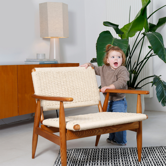 Hobart - Armchair - Teak wood - Woven rope seat