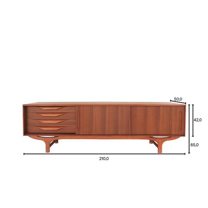 60s Retro Dresser - Josephine - Teak (210cm)