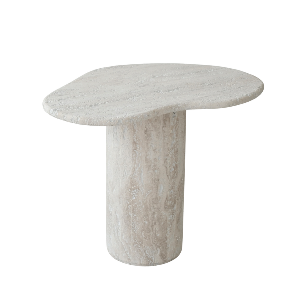 Jonah - Organic Side Table - Travertine - White - H45 cm — Furnified