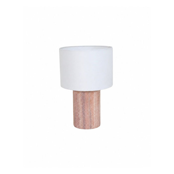 Tischlampe - Auch - Travertin - Rose - H42 cm