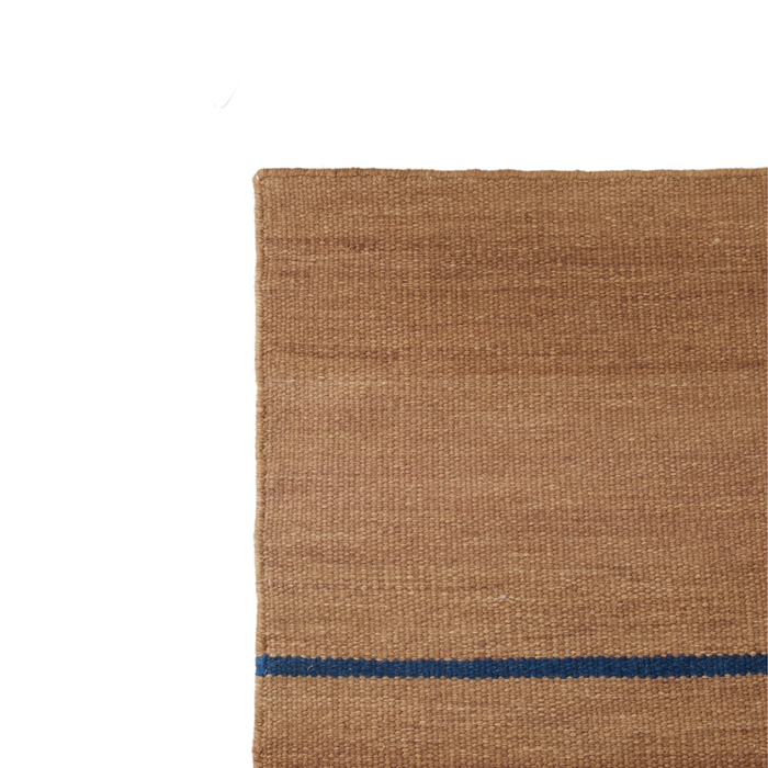 Lino tapijt - Gebroken Mosterd/blauw - 250x350 cm