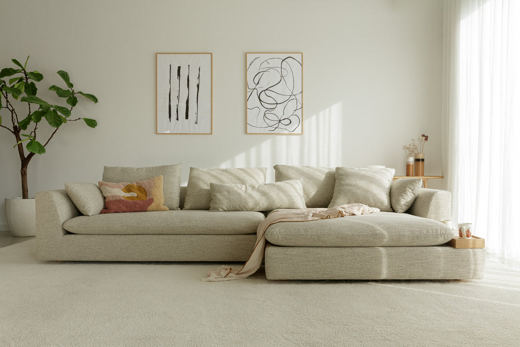 Naturel 4-zits sofa met dienblad - Milou