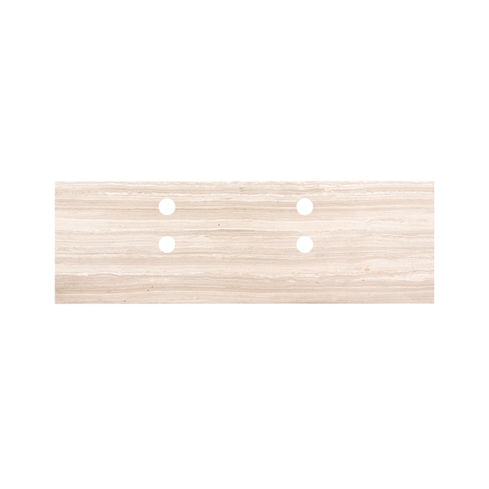 Placa de lavabo de mármol Marcel - Mármol beige - 120cm - Con agujeros