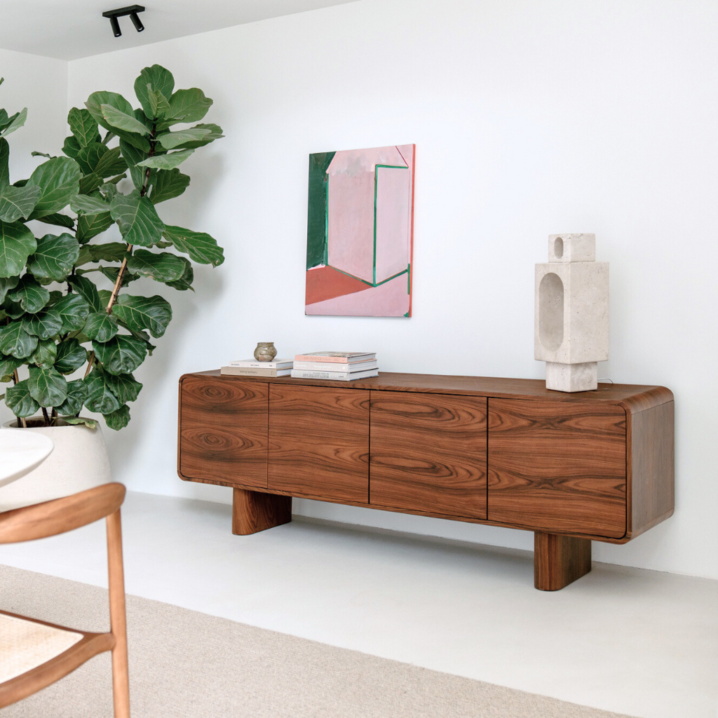 Dressoir, Opbergkast, 150x75x35cm, 3 Deuren, Woonkamer, hal, Zwart
