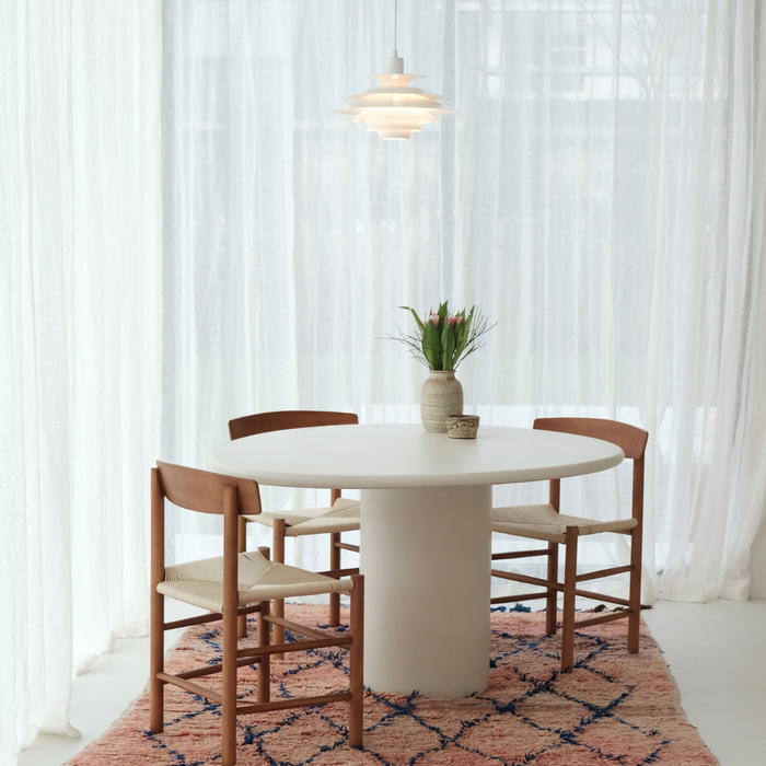 Obi Concrete look round dining table - StoneSkin - 120 cm