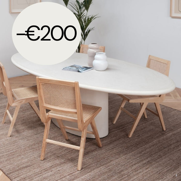 Hector organische mortex look eettafel - Ovaal - Microskin