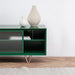 Stijlvolle Oskar TV kast - 150 cm breed - Groen met Glazen deuren: een perfecte aanvulling voor je moderne interieur.