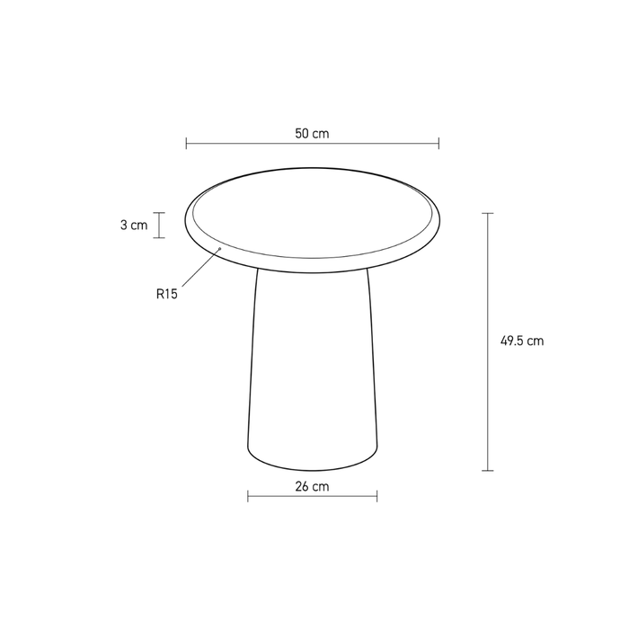 Outdoor coffee table Eze - D50 H50 - Dune - Polycomposite
