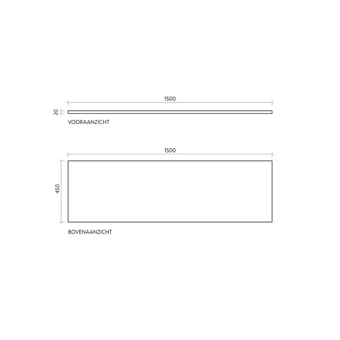 Washbasin plate - Gray travertine - Marcel - 150 cm