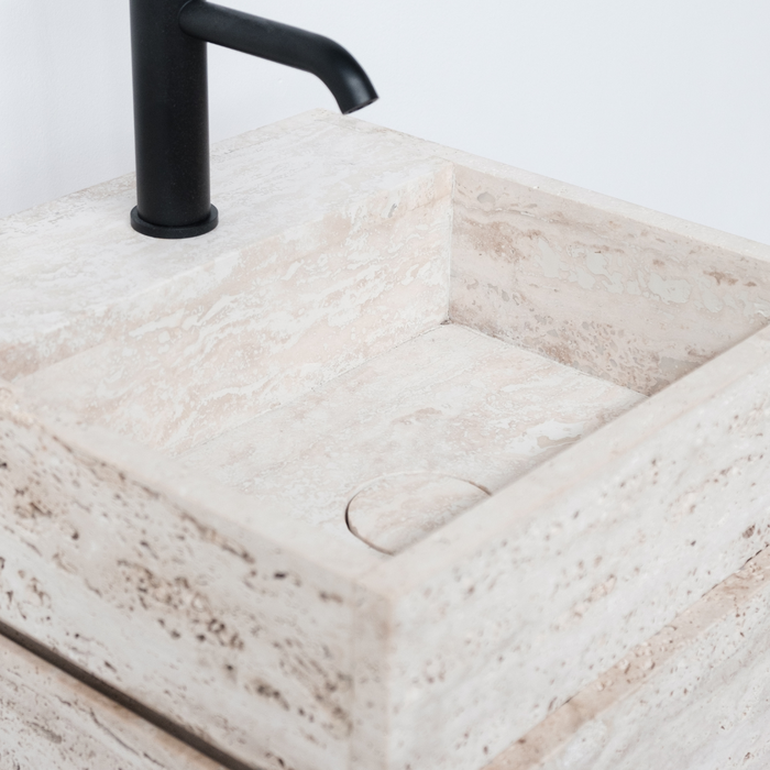 Håndvasker travertin - Hvid sandsten - Quimper