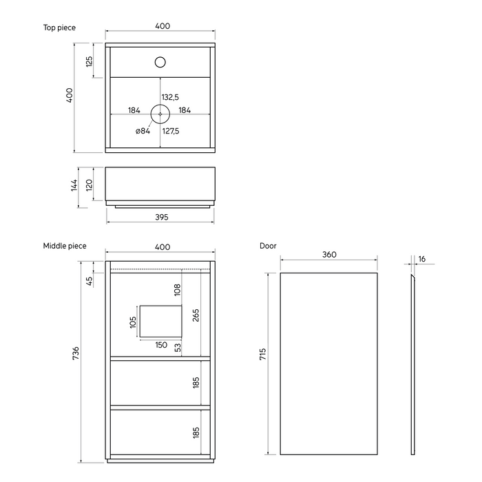 Handenwasser - Quimper - Travertin - Weiß