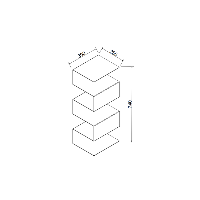 Aspen Wandrek – B30 D25 H74 – Edelstahl