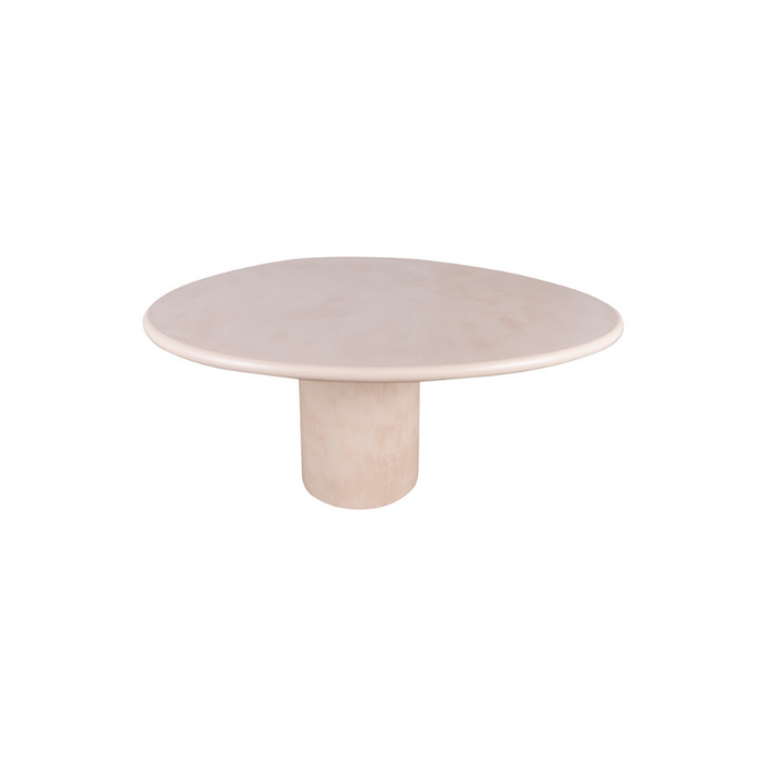 Table à manger basse Reef - Cloudy Latte - MicroSkin - Bord rond