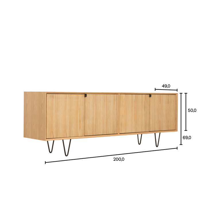 Retro Dresser - Oak - Salvin - 200cm