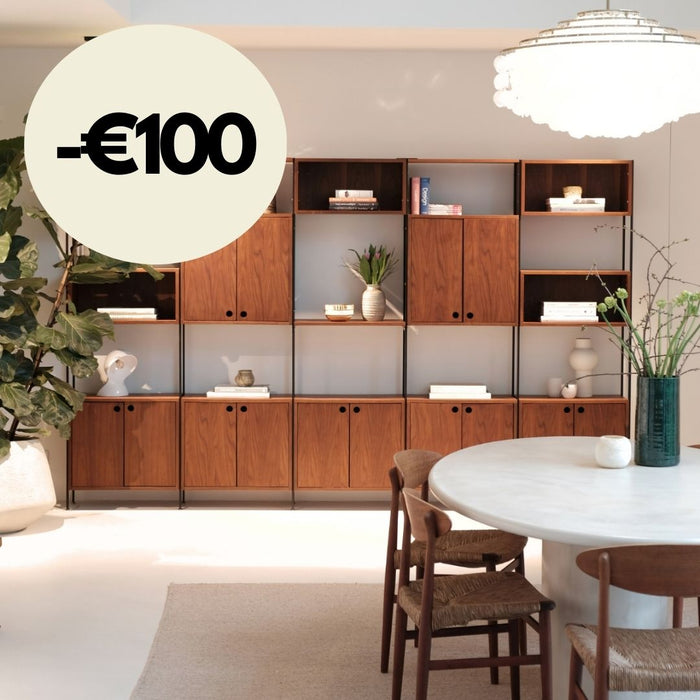 Sarzeau - Wall cabinet with 5 compartments - Walnut