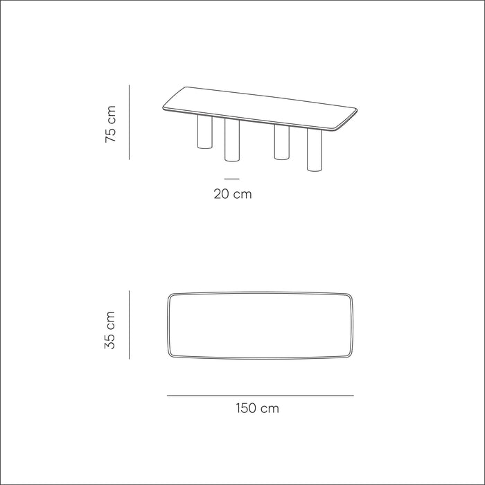 Table console Pim Beton Ciré - 150 cm